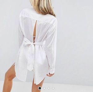 ASOS Beach Shirt with Open Tie Back